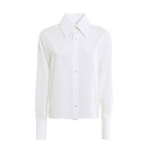 Saint Laurent Women's Maxi Collar Dress Shirt White